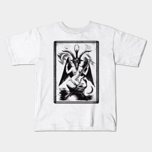 Baphomet strat guitar white transparent Kids T-Shirt